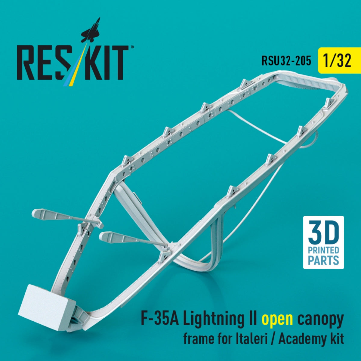RESKIT RSU32-0205 F-35A Lightning II open canopy frame for Italeri / Academy kit (3D Printed) 1/32