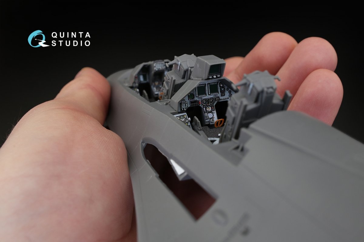 Intérieur imprimé en 3D et coloré sur papier décalcomanie Quinta Studio QD32023 F-16D (pour maquette Academy) 1/32 – immagine 7