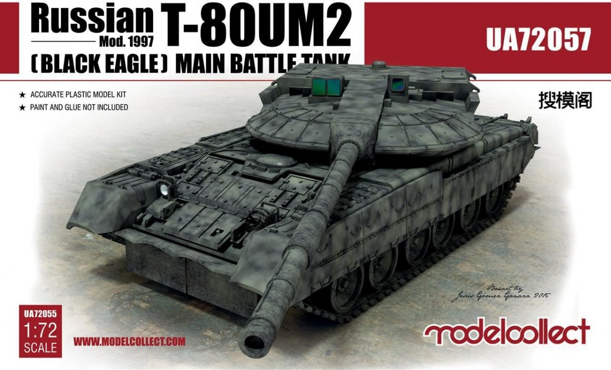 Modelcollect UA72057 Char de combat principal russe T-80UM2 (Aigle noir) (1/72)