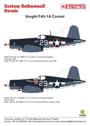 Techmod 32008 - Vought F4U-1A Corsair 1/32 – immagine 2