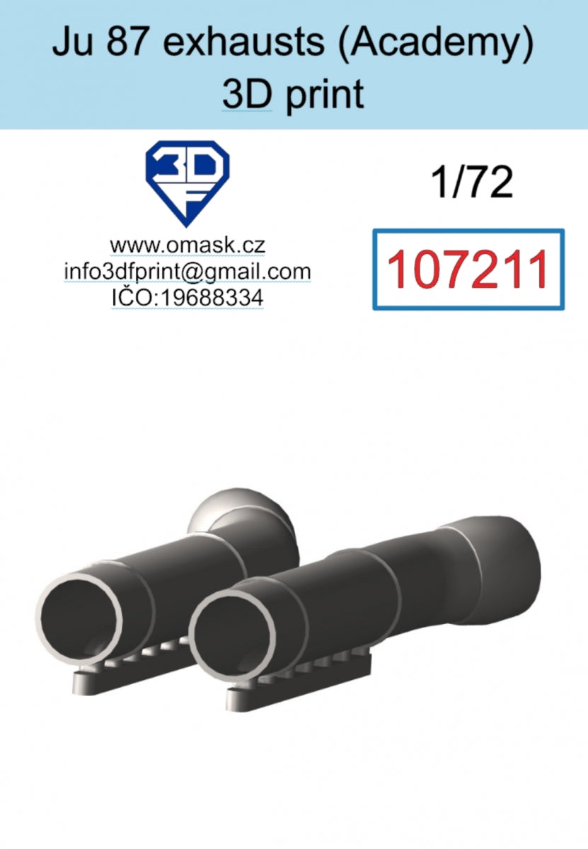 Omask 107211 Ju 87 échappement (Academy) Impression 3D 1/72