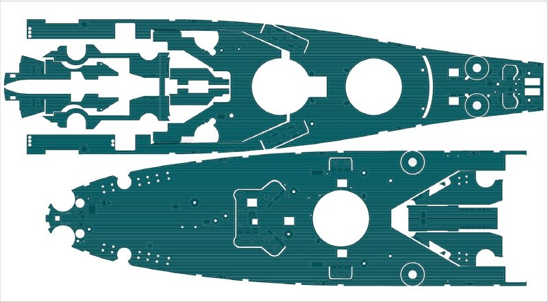 Pontos 35026FB USS BB-63 Missouri 1945 Ensemble de détails (Pont en bois teinté bleu 20B) (1/350) – Bild 8