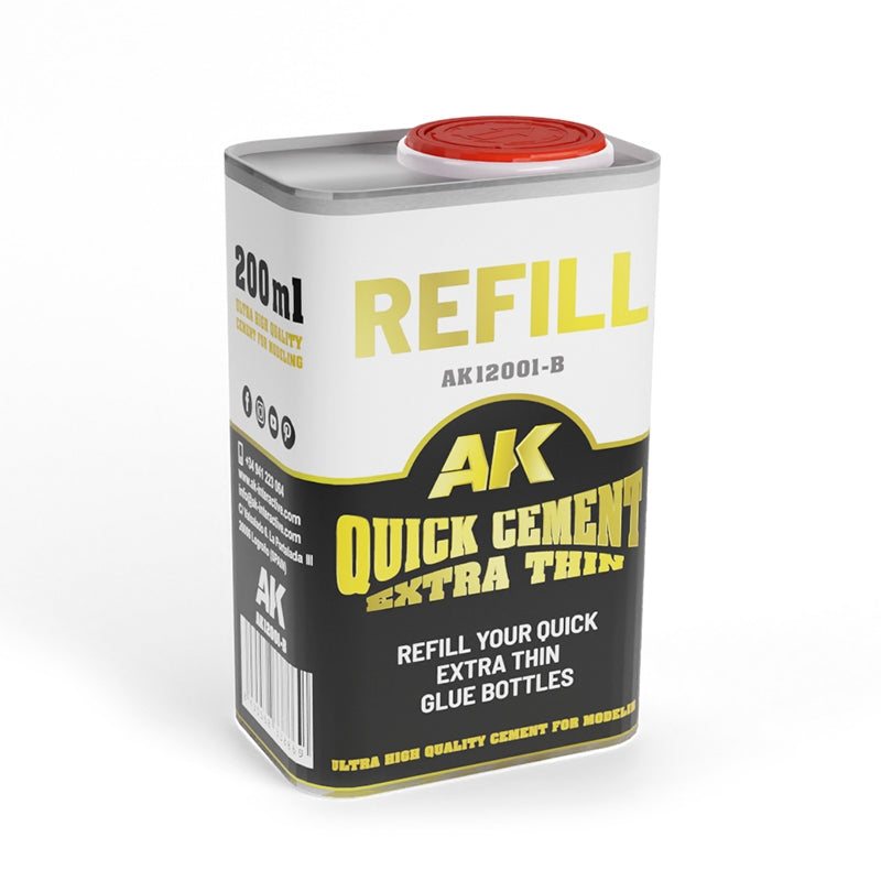 Recharge AK Interactive AK12001-B – Colle extra fluide Quick Cement 200 ml