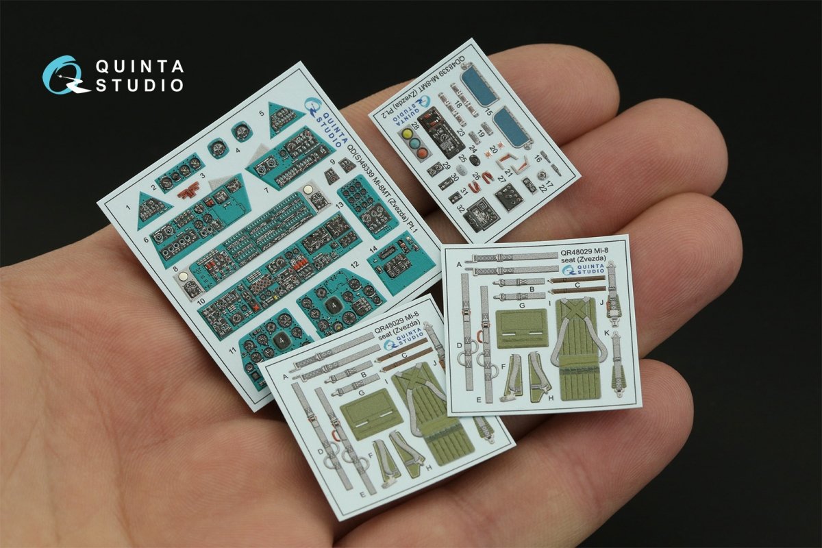 Intérieur imprimé en 3D et coloré sur papier décalcomanie Quinta Studio QD48339 Mi-8MT (Zvezda) 1/48 – immagine 2