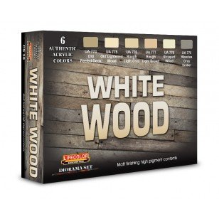 Coffret de peinture acrylique Lifecolor CS38 Blanc Bois 6 x 22 ml