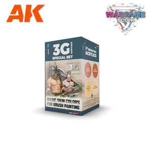 AK Interactive AK1075 WARGAME COLOR SET. COULEURS DE PEAU DE BASE. 4 x 17 ml