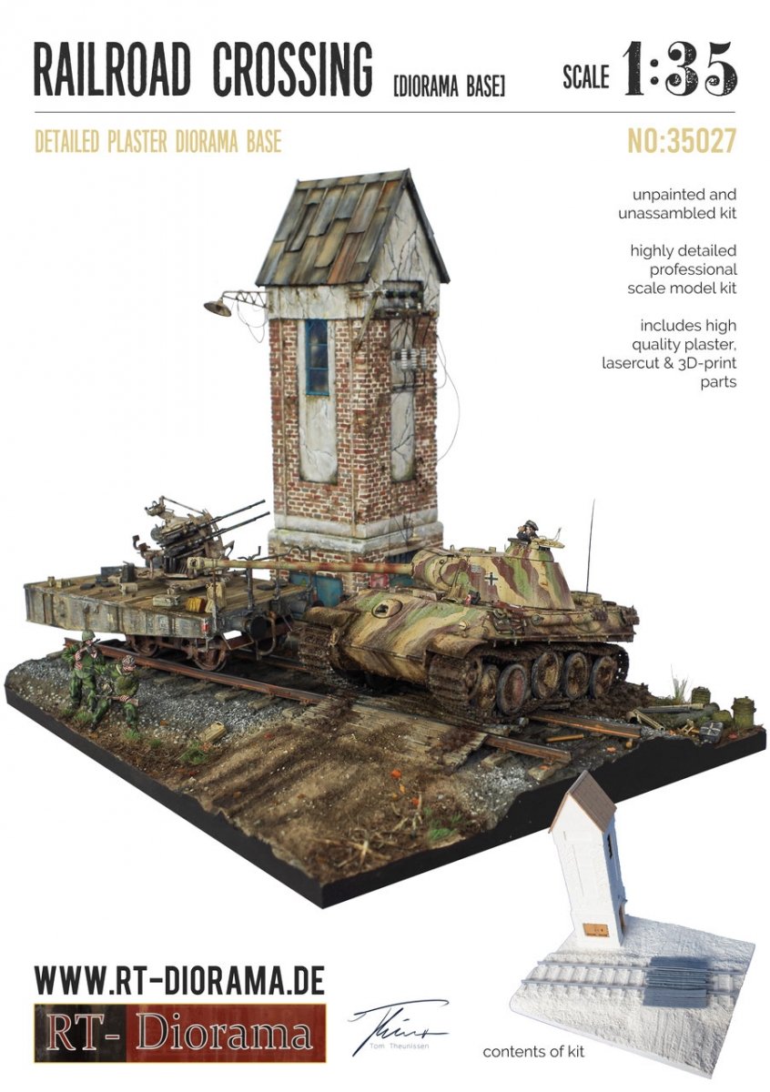RT-Diorama 35027 Socle de diorama : Passage à niveau 1/35
