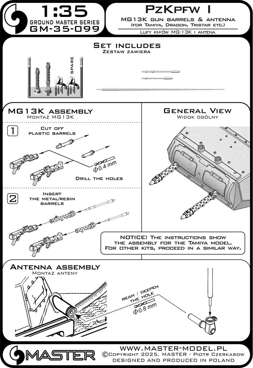 Master GM-35-099 Lufa niemieckiego działa 7,5cm Pak 97/38 (do modelu Italeri, Dragon i innych) 1/35