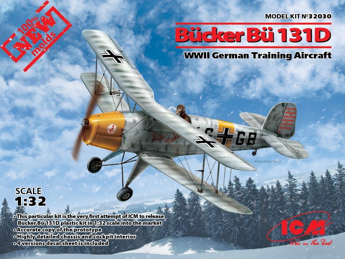 ICM 32030 Bucker Bu 131D Avion d'entraînement allemand de la Seconde Guerre mondiale (1/32)