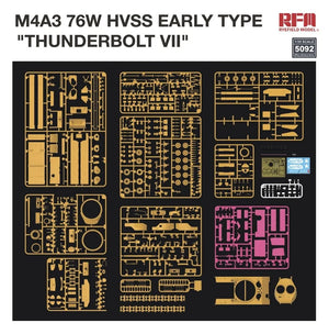 Maquette Rye Field 5092 M4A3 76W HVSS Type précoce « Thunderbolt VII » 1/35 – Bild 3