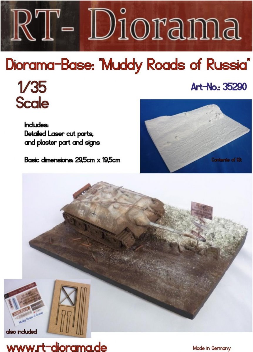 RT-Diorama 35290 Socle de diorama : « Routes boueuses de Russie » 1/35 