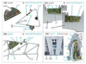 Intérieur imprimé en 3D et coloré sur papier décalcomanie pour la famille Hawker Hurricane (Airfix) - Quinta Studio QD48287 - Échelle 1/48 – image 2