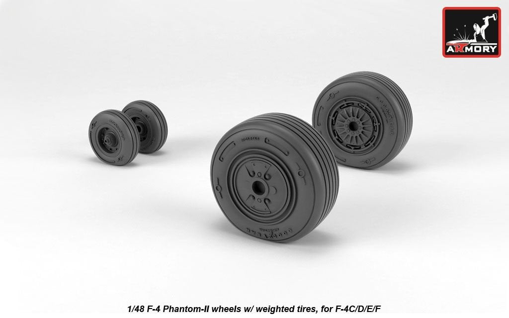 Roues Armory Models AW48324 F-4 Phantom-II avec pneus lestés, échelle 1/48 moyenne – Bild 3