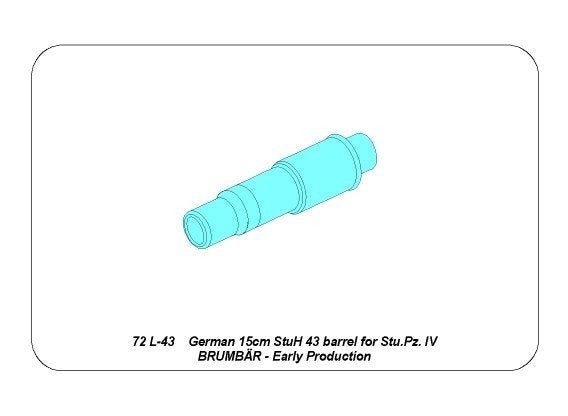 Canon Aber 72L-43 de 15 cm StuH 43 allemand pour Stu.Pz. IV BRUMBAR – Version initiale 1/72 – immagine 7