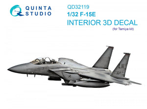 Intérieur imprimé en 3D et coloré sur papier décalcomanie Quinta Studio QD32119 F-15E (Tamiya) 1/32