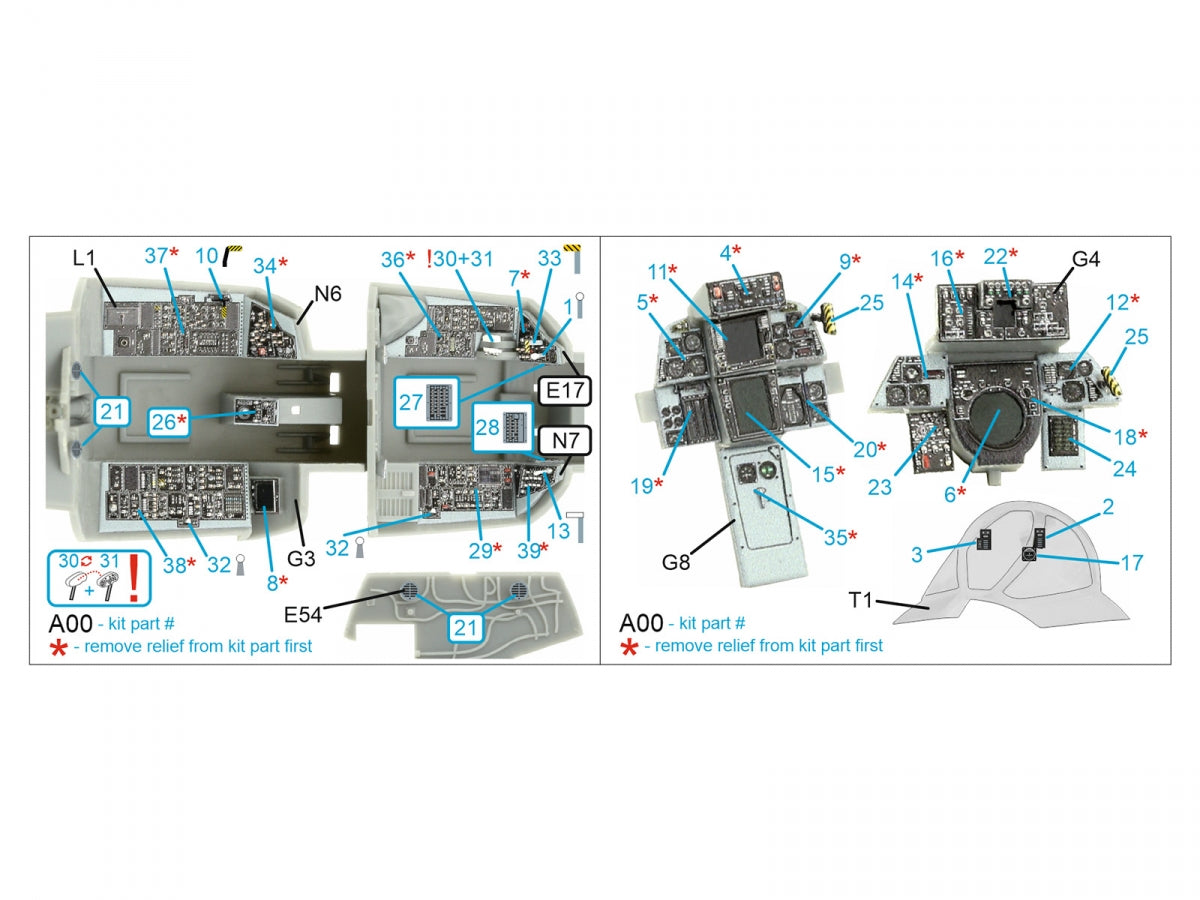 Intérieur imprimé en 3D et coloré sur papier décalcomanie Quinta Studio QDS-48395 F-14A (Hobby Boss) (Petite version) 1/48 – image 2