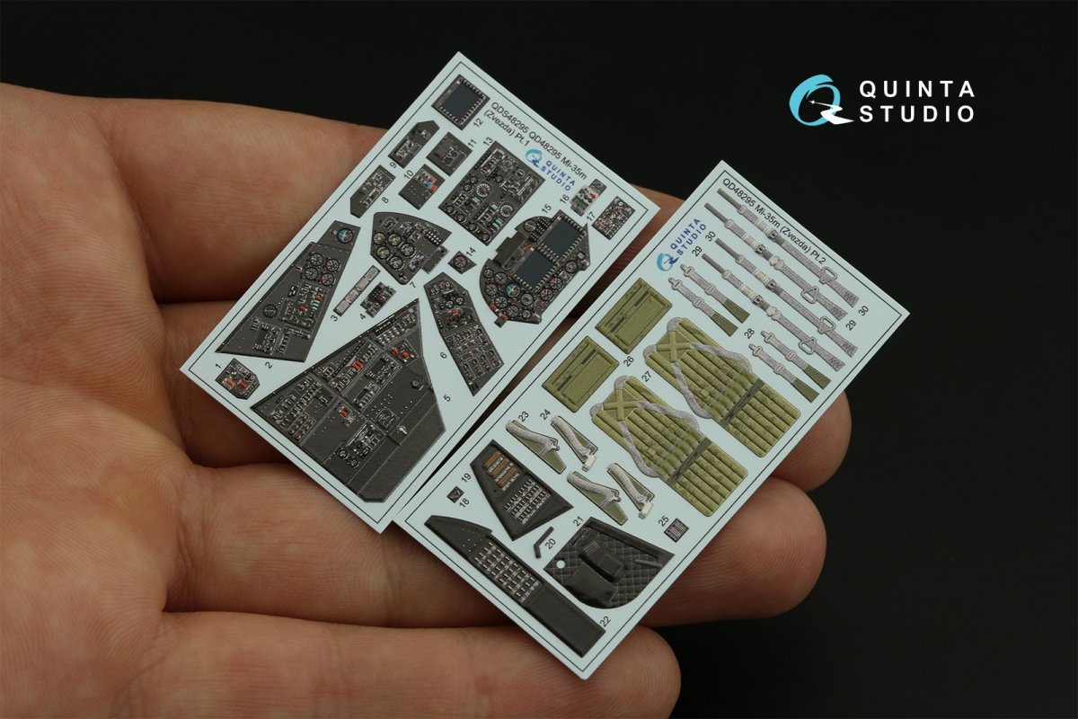 Intérieur imprimé en 3D et coloré sur papier décalcomanie Quinta Studio QD48295 Mi-35M (Zvezda) 1/48 – image 11