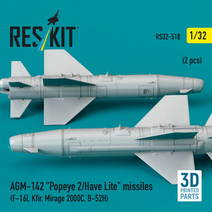 RESKIT RS32-0518 AGM-142 &amp;quot;Popeye 2/Have Lite&amp;quot; missiles (2 pcs) (3D Printed) 1/32 – zdjęcie 3