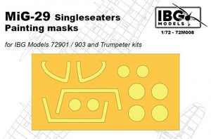 Masques de peinture IBG 72M008 MiG-29 monoplaces pour maquettes IBG Models 72901 / 72903 et kit Trumpeter au 1/72