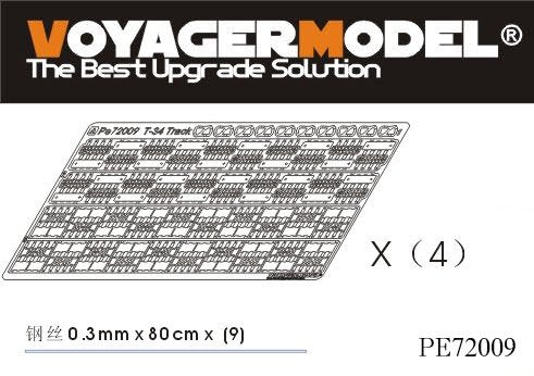 Maquette Voyager PE72009 T-34 russe de la Seconde Guerre mondiale, chenilles entièrement fonctionnelles pour tous les modèles au 1/72