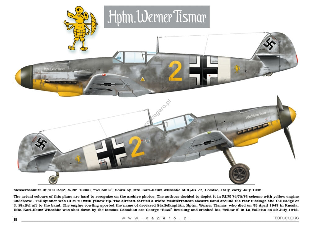 Kagero 15034 Messerschmitt Bf 109 au-dessus de la Méditerranée, partie I (décalcomanies) EN/PL – imagen 4