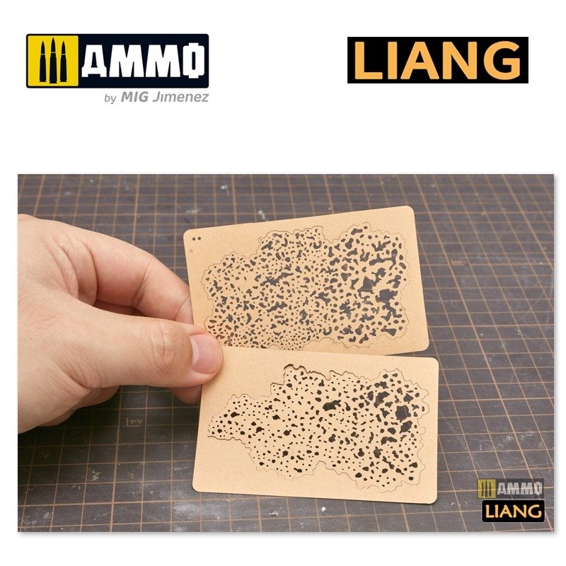 Liang 0006 Pochoirs pour aérographe à effets de vieillissement salin (épars) – image 2