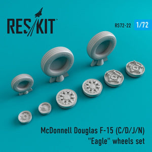 RESKIT RS72-0022 F-15 (C,D,J,N) JEU DE ROUES « EAGLE » 1/72
