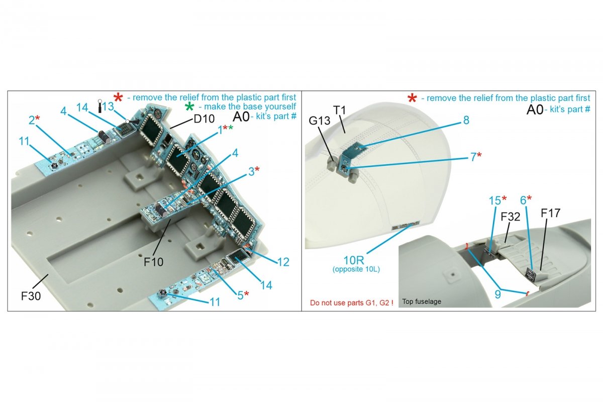 Intérieur imprimé en 3D et coloré sur papier décalcomanie Quinta Studio QDS-48071 Su-34 (petite version) 1/48 – image 12
