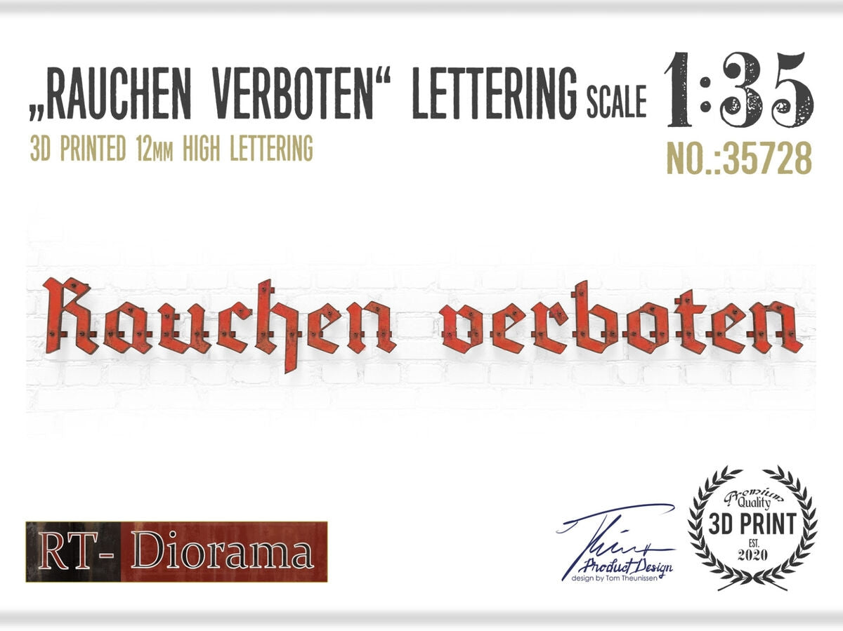 RT-Diorama 35728 Lettres Set 3 - &amp;quot;Rauchen Verboten&amp;quot; 1/35