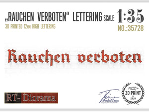 RT-Diorama 35728 Lettres Set 3 - &amp;quot;Rauchen Verboten&amp;quot; 1/35