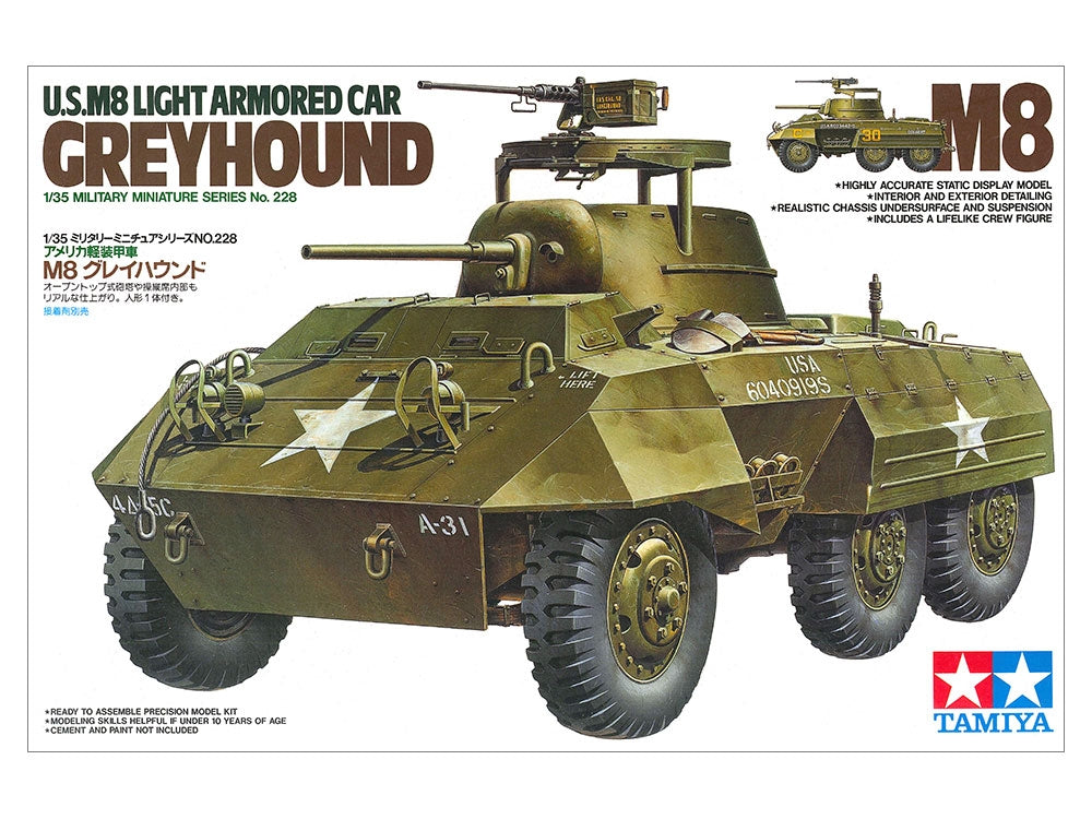 Tamiya 35228 U.S. M8 Light Armored Car &amp;quot;Greyhound&amp;quot; 1/35 – zdjęcie 2