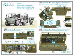 Quinta Studio QD35051 Famille de chèvres Gama Intérieur imprimé en 3D et coloré sur papier décalcomanie (Tamiya) 1/35 – image 2