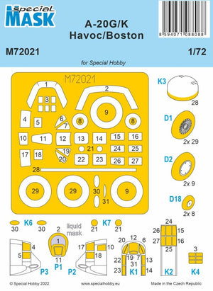 Maquette Special Hobby M72021 A-20 G/K Havoc/Boston (pour Special Hobby) au 1/72