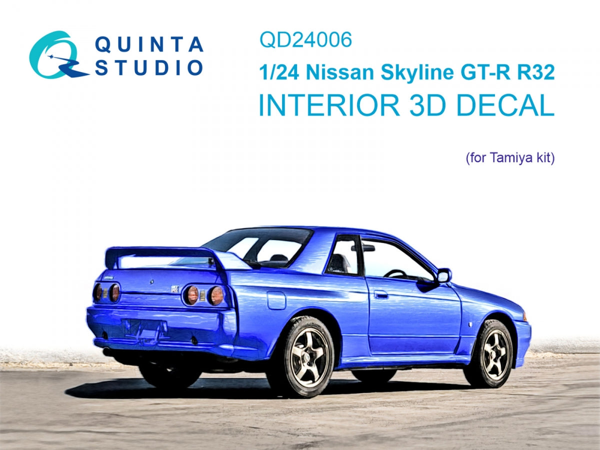 Quinta Studio QD24006 Nissan Skyline GT-R R32 3D-Printed &amp;amp; coloured Interior on decal paper (Tamiya) 1/24