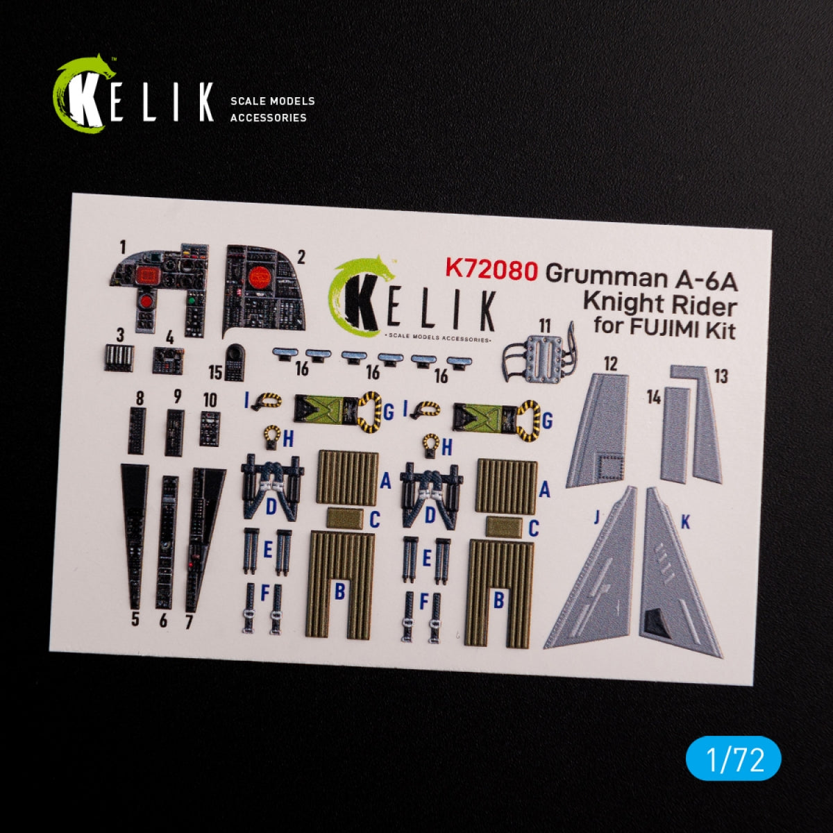 KELIK K72080 Grumman A-6A Knight Rider autocollants 3D intérieurs pour kit Fujimi 1/72 – image 3