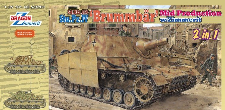 Dragon 6500 Sd.Kfz. 166 pièces. IV Brumbaer Mid Production avec Zimmerit (1/35)