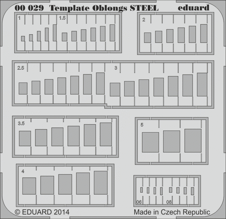 Gabarit Eduard 00029 oblongs en acier