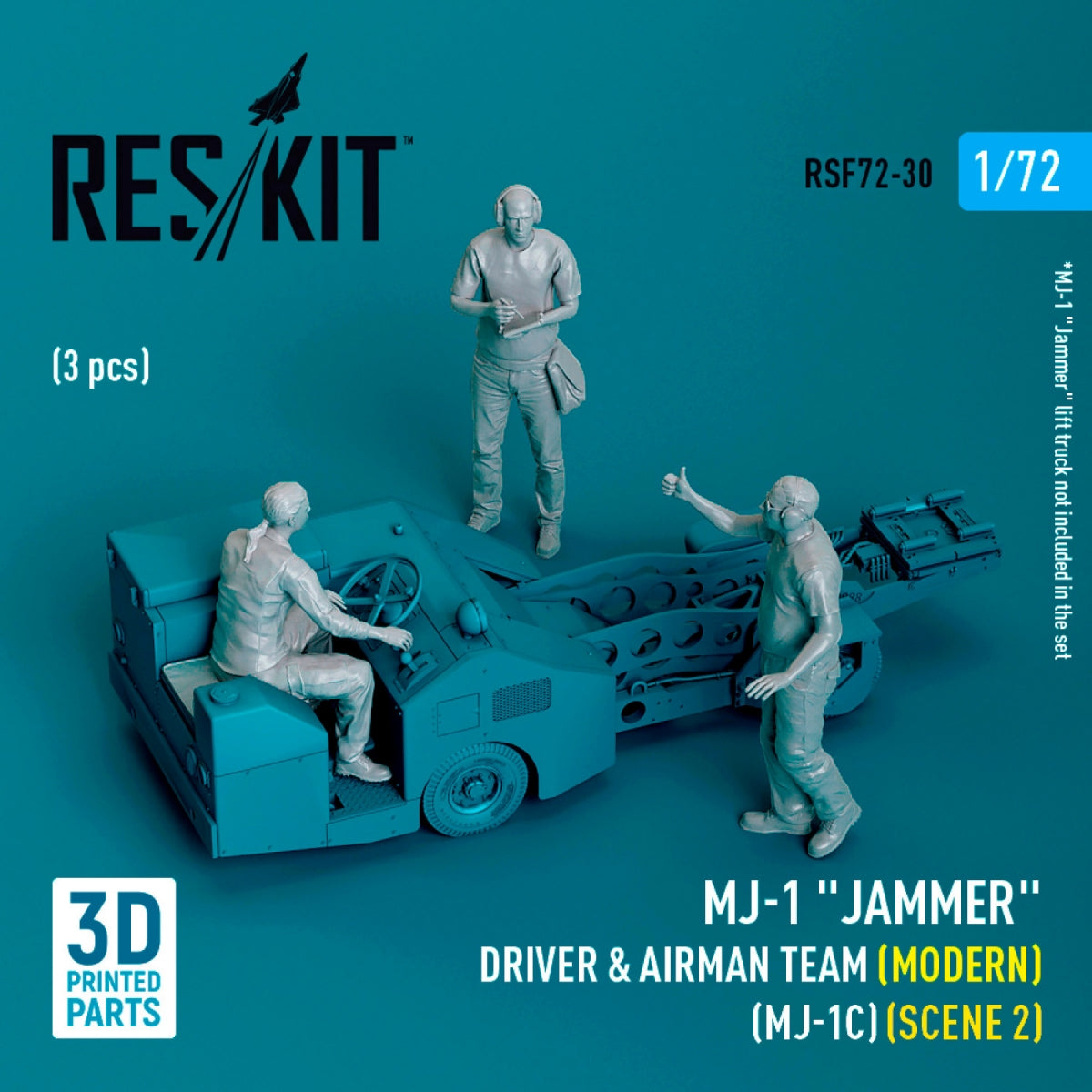 RESKIT RSF72-0030 MJ-1 "Jammer" Driver & airman team (Modern) (MJ-1C) (scene 2) (3 pcs) (3D Printed) 1/72