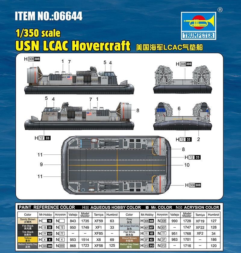 Trumpeter 06644 Aéroglisseur LCAC USN 1/350