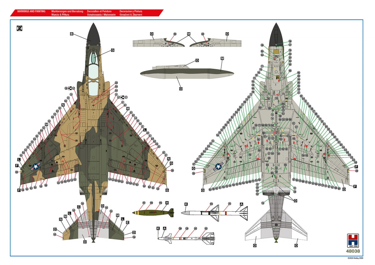 Hobby 2000 48038 Vietnam Aces vol.2 (ACADÉMIE + CARTOGRAPHIE + MASQUES) 1/48 – imagen 5