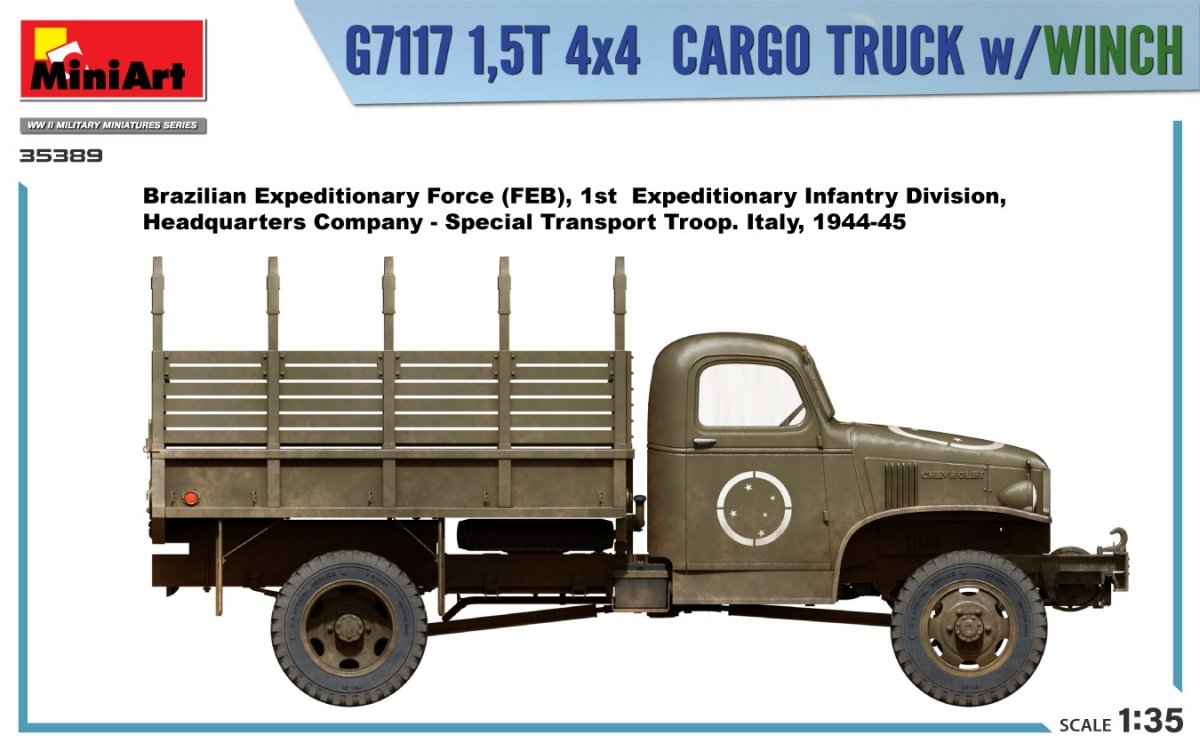MiniArt 35389 G7117 Camion cargo 4x4 1,5T avec treuil 1/35  – immagine 6