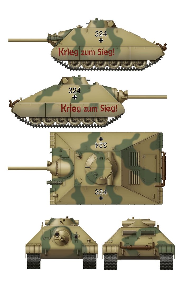 Das Werk DW35019 Schwerer kleiner Panzerkampfwagen Projet de char lourd allemand 1944 (2 en 1) 1/35 – image 4