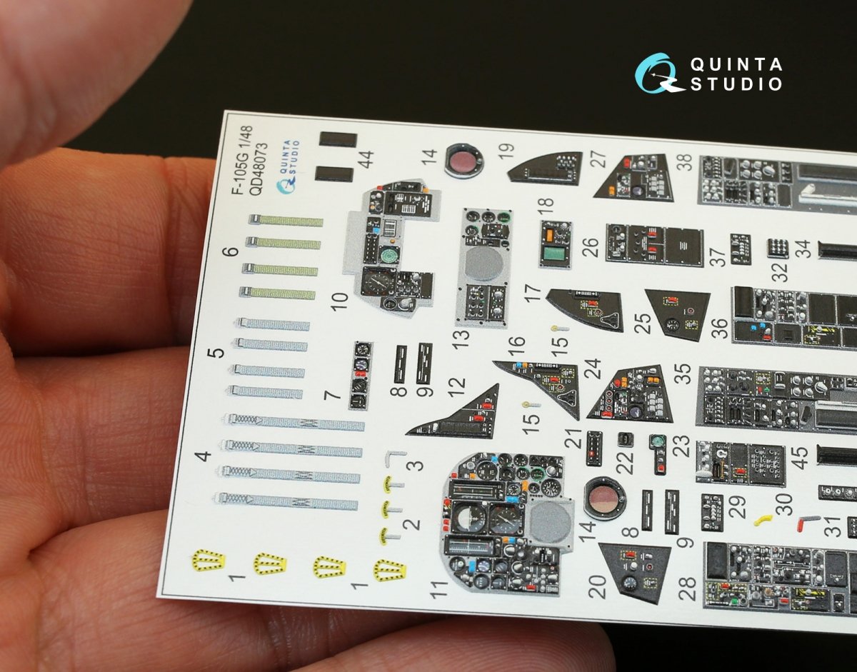 Intérieur imprimé en 3D et coloré sur papier décalcomanie Quinta Studio QD48073 F-105G (pour kit HobbyBoss) 1/48 – image 3