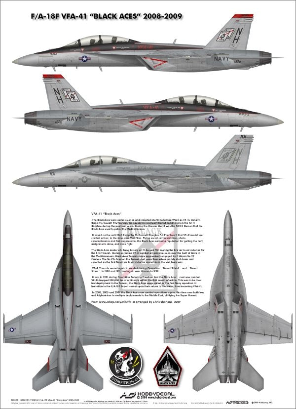 HobbyDecal AL72009V1 F/A-18F Black Aces 2008-2009 1/72