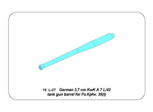 Canon de char allemand Aber 16L-07 de 3,7 cm KwK A 7 L/42 pour Pz.Kpfw. 38(t) 1/16  – Bild 8