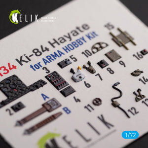 KELIK K72134 Ki-84 Hayate - décalcomanies 3D intérieures pour maquette Arma Hobby au 1/72 – image 2