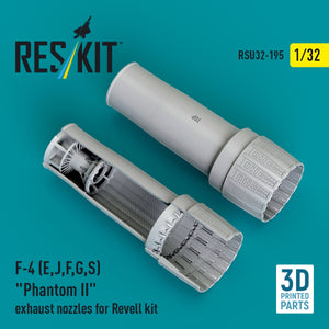 RESKIT RSU32-0195 F-4 (E, J, F, G, S) « Phantom II » tuyères d&amp;#39;échappement pour maquette Revell (impression 3D) 1/32