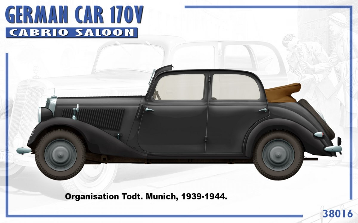 MiniArt 38016 VOITURE ALLEMANDE 170V BERLINE CABRIOLET 1/35 – Bild 7