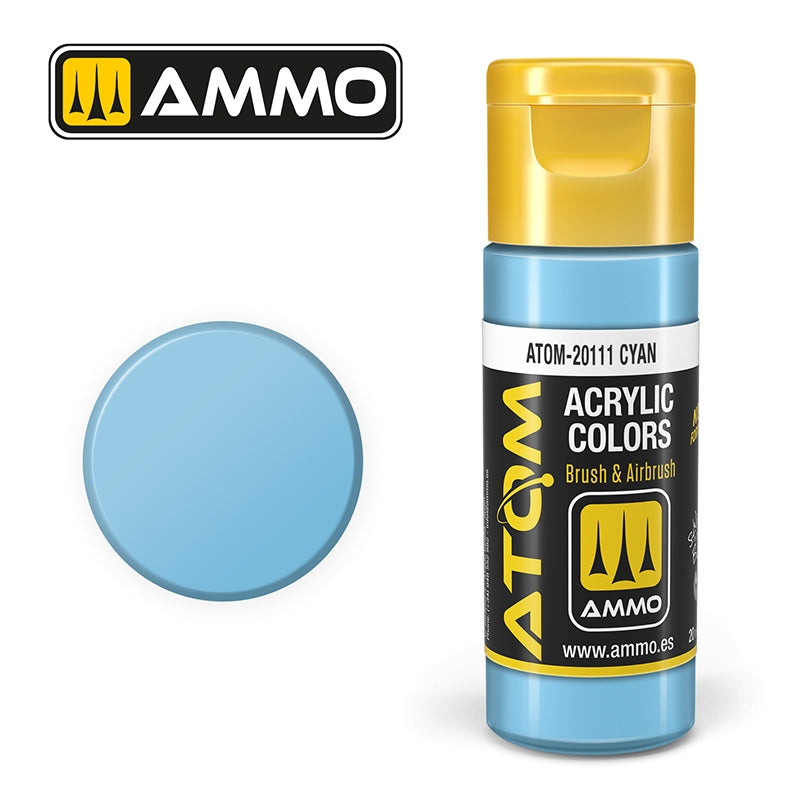 AMMO de Mig Jimenez 20111 ATOM COLOR Cyan 20ml