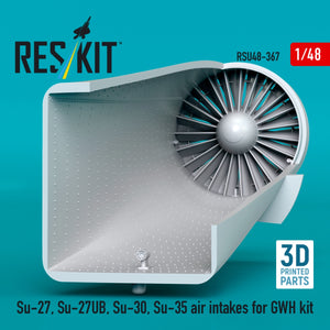 RESKIT RSU48-0367 Su-27, Su-27UB,30,35 air intakes for GWH kit (3D Printed) 1/48